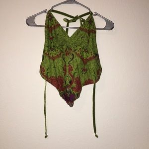 Guess green halter top